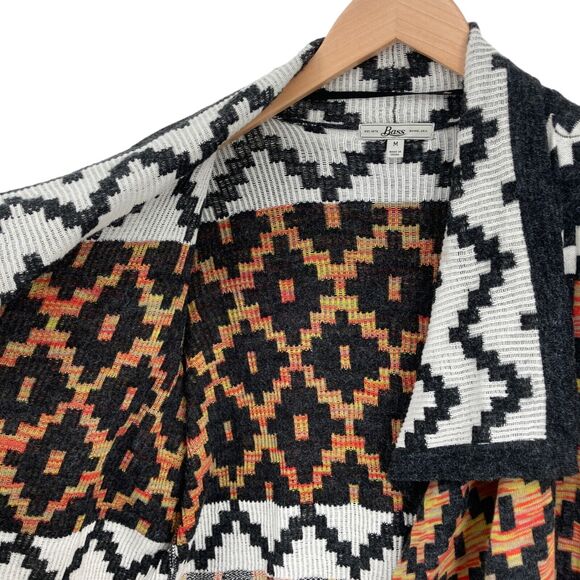 Bass Women's Multicolor Geo Print Long Sleeve Open Front Cardigan Sweater Size M - Picture 12 of 16